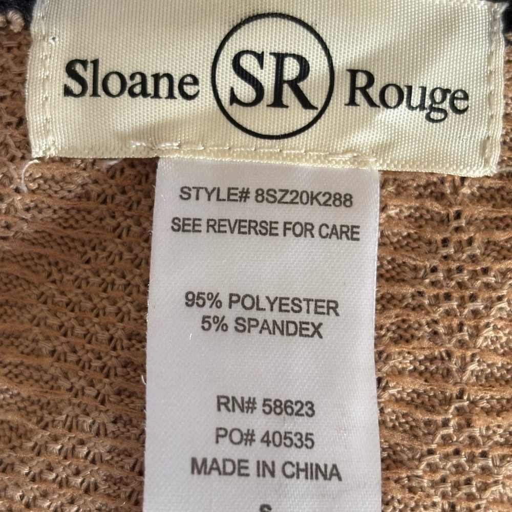 Chic Long Sleeve Tan and Black Dress - Picture 6 of 6